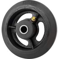 Mold-On Rubber Wheel, 5'' (127 mm) Dia. x 1-1/2" (38 mm) W, 400 lbs. (181 kg.) Capacity Fastek