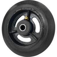 Mold-On Rubber Wheel, 6'' (152 mm) Dia. x 1-1/2" (38 mm) W, 450 lbs. (204 kg.) Capacity Fastek