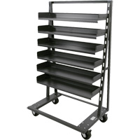 Single-Sided Heavy Duty A-Frame Cart with 6 Trays, 38" x 25" x 63", 2500 lbs. Capacity Fastek