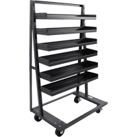 Single-Sided Heavy Duty A-Frame Cart with 6 Lipped Trays, 38" x 25" x 63", 2500 lbs. Capacity Fastek