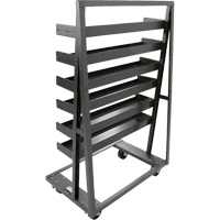 Single-Sided Heavy Duty A-Frame Cart with 6 Lipped Trays, 38" x 25" x 63", 2500 lbs. Capacity Fastek