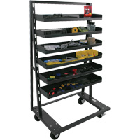 Single-Sided Heavy Duty A-Frame Cart with 6 Lipped Trays, 38" x 25" x 63", 2500 lbs. Capacity Fastek