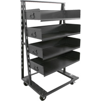 Single-Sided Heavy Duty A-Frame Cart with 4 Large Trays, 38" x 25" x 63", 2500 lbs. Capacity Fastek
