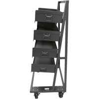Single-Sided Heavy Duty A-Frame Cart with 4 Large Trays, 38" x 25" x 63", 2500 lbs. Capacity Fastek