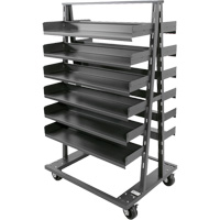 Double-Sided Heavy Duty A-Frame Cart with 12 Trays, 38" x 30" x 63", 2500 lbs. Capacity Fastek
