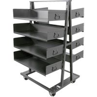 Double-Sided Heavy Duty A-Frame Cart with 8 Large Trays, 38" x 30" x 63", 2500 lbs. Capacity Fastek