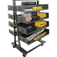 Double-Sided Heavy Duty A-Frame Cart with 8 Large Trays, 38" x 30" x 63", 2500 lbs. Capacity Fastek