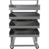 Double-Sided Heavy Duty A-Frame Cart with 8 Large Lipped Trays, 38" x 30" x 63", 2500 lbs. Capacity Fastek