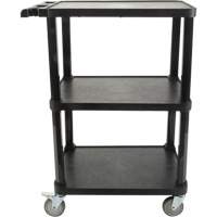 Utility Cart with Flat Shelf, 3 Tiers, 18-1/8" x 37-3/8" x 27-3/4", 330 lbs. Capacity Fastek