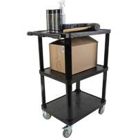 Utility Cart with Flat Shelf, 3 Tiers, 18-1/8" x 37-3/8" x 27-3/4", 330 lbs. Capacity Fastek