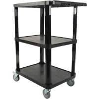 Utility Cart with Flat Shelf, 3 Tiers, 18-1/8" x 37-3/8" x 27-3/4", 330 lbs. Capacity Fastek
