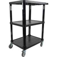 Utility Cart with Flat Shelf, 3 Tiers, 18-1/8" x 37-3/8" x 27-3/4", 330 lbs. Capacity Fastek
