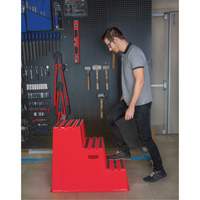 Industrial Step Stool, 3 Steps, 34-13/16" x 22-7/16" x 28-1/2" High Fastek