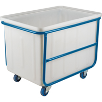 Straight Wall Box Truck, White Polyethylene, 46" L x 28" W x 31" H, 14 cu. ft. Volume, 1000 lbs. Capacity Fastek