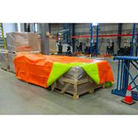 High-Visibility Heavy-Duty Woven Tarp, Polyethylene, Green/Orange, 16' x 20' x 12 mils Fastek