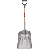 #8 Grain Scoop Shovel, Wood, Aluminum Blade, D-Grip Handle, 29" Length Fastek