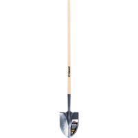 Pro™ Round Point Shovel, Tempered Steel Blade, Wood, Straight Handle ND026 | Fastek