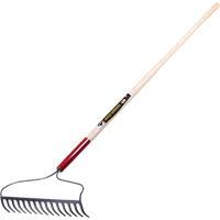 Pro Bow Rake, Wood Handle, 60" L, 16" Blade, 15 Tines Fastek
