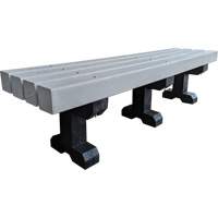 Park Bench, Recycled Plastic, 72" L x 17" W x 17" H, Grey Fastek