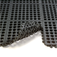 24/Seven&reg; Matting, Rubber, 3' W x 3' L, 5/8" Thick, Black Fastek