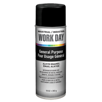 Peinture industrielle Work Day, Noir, Tr&egrave;s mat, 10 oz, Canette a&eacute;rosol Fastek