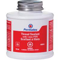 Thread Sealant with PTFE, Brush Top Bottle, 118 ml, -54°C - 150°C/-65°F - 300°F NIR857 | Fastek