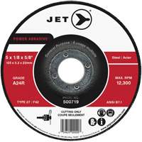 Power Abrasive Cut-Off Wheel, 4-1/2" x 1/8", 7/8" Arbor, Type 27, 13300 RPM Fastek