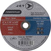 Meule &agrave; tronçonner POWERPLUS A60, 4" x 1/16", Arbre de 3/8", Type 1, 19100 Tr/min Fastek
