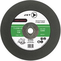 Meule &agrave; tronçonner Power Abrasive C30, 7" x 0,094", Arbre de 5/8", Type T1, 8600 Tr/min Fastek