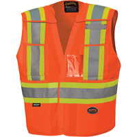 6930 Drop Shoulder Tear-Away Safety Vest, High Visibility Orange, Large/X-Large, Polyester Fastek