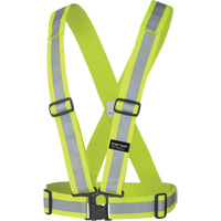5592 Elastic Safety Harness, High Visibility Lime-Yellow, Silver Reflective Colour, One Size Fastek