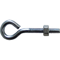Eye Bolt, 3/8" Dia., 6" L, Zinc Plated Fastek