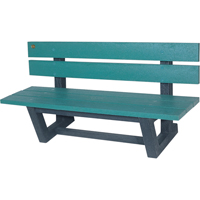 Outdoor Park Benches, Recycled Plastic, 60" L x 22-13/16" W x 29-13/16" H, Green Fastek
