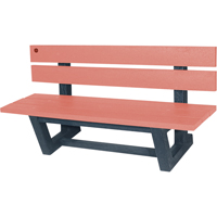 Outdoor Park Benches, Recycled Plastic, 60" L x 22-13/16" W x 29-13/16" H, Redwood Fastek