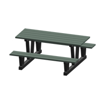 Recycled Plastic Outdoor Picnic Tables, 72" L x 60-5/16" W, Grey NJ034 | Fastek