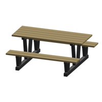 Recycled Plastic Outdoor Picnic Tables, 72" L x 60-5/16" W, Sand NJ037 | Fastek