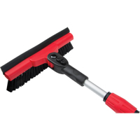 Snow Brush With Pivot Head, Telescopic, Rubber Squeegee Blade, 52" Long, Black/Red NJ144 | Fastek