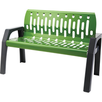 Stream Benches, Steel, 48" L x 48" W x 34" H, Green Fastek