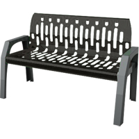 Stream Benches, Steel, 48" L x 25" W x 34" H, Black Fastek