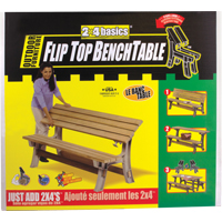 Basics<sup>®</sup> Flip Top Park Bench / Table, Plastic, 96" L x 26" W x 34" H, Sand NJ438 | Fastek