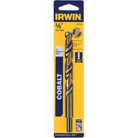 Heavy-Duty Jobber Drill Bit, High Speed Cobalt, 1/2", 6" L, 1-1/2" Flute, 135° Point Angle Fastek