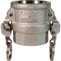 EZ Boss-Lock Cam & Groove Coupler, Stainless Steel, Type D, 1", Female NPT, 250 PSI Fastek
