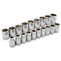 Jeu de douilles m&eacute;triques, 19 Mcx, Prise de 1/2" Fastek