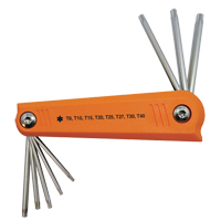 Folding Hex Key Set, 8 Pcs., Torx&reg; Fastek
