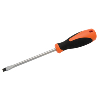 Slotted Screwdriver, 5/16" Tip, Round, 10-5/8" L, Cushion Grip Handle Fastek