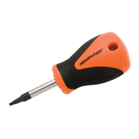 Square Recess Stubby Screwdriver, #1 Tip, Round, 3-4/5" L, Plastic/Wood/Cushion Grip Handle Fastek