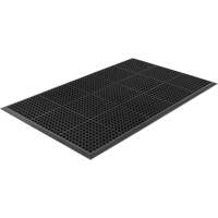 Competitor Series Mats, Slotted, 3' x 5' x 7/8", Black, Natural Rubber Fastek