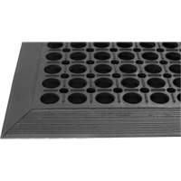 Competitor Series Mats, Slotted, 3' x 5' x 7/8", Black, Natural Rubber Fastek