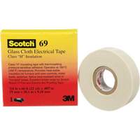 Scotch&reg; Glass Cloth Tape, 19 mm (3/4") W x 20 m (66') L, 7 mils, White Fastek