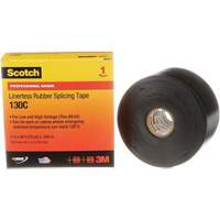 Scotch&reg; Professional Grade Linerless Rubber Splicing Tape, 50.8 mm (2") W x 9 m (30') L, 30 mils, Black Fastek